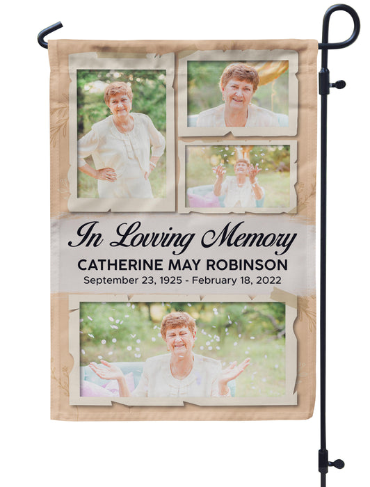 Personalized Sympathy Gifts Flag For Family In Heaven In Loving Nana Mimi Vintage Custom Name Photo Cemetery Decoration