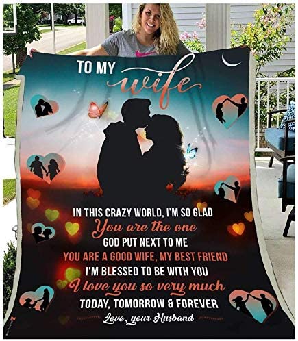 Personalized Blanket To My Wife For Valentines Couple Photo Sweetheart Prints Love Blanket Customized Name