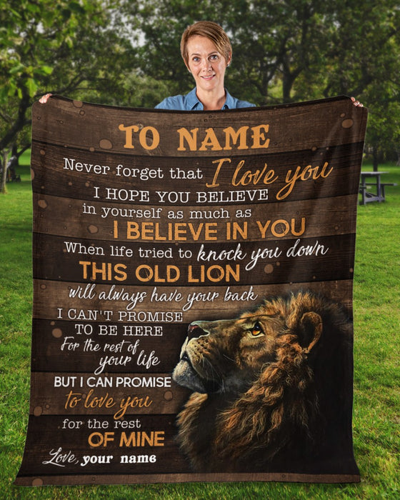 Personalized To My Son Blanket From Mom Dad Custom Name Vintage Lion When Life Tries To Knock You Down Gifts Birthday