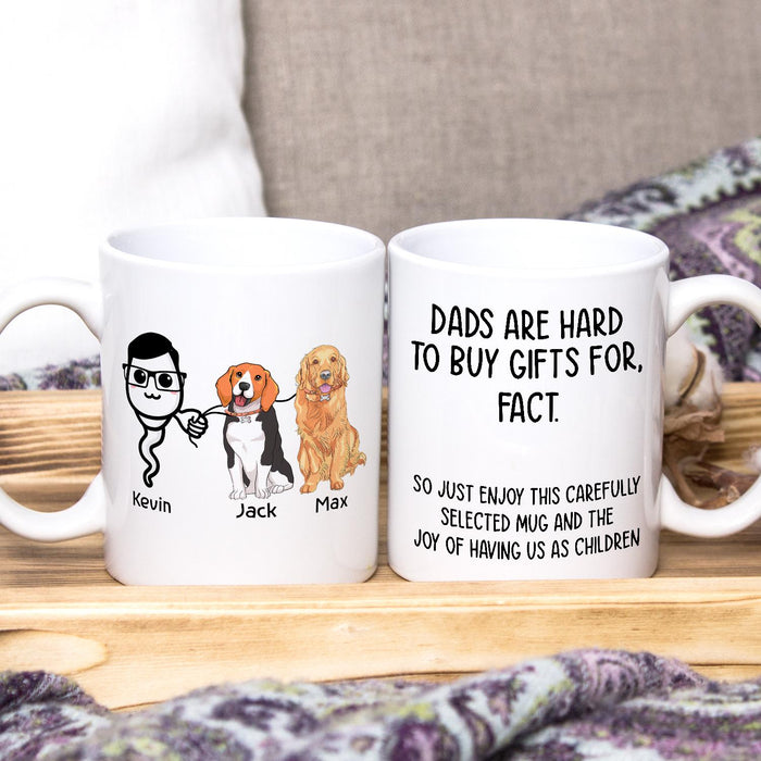 Personalized Ceramic Coffee Mug For Dog Dad Dads Are Hard To Funny Sperm & Dog Print Custom Name 11 15oz Cup