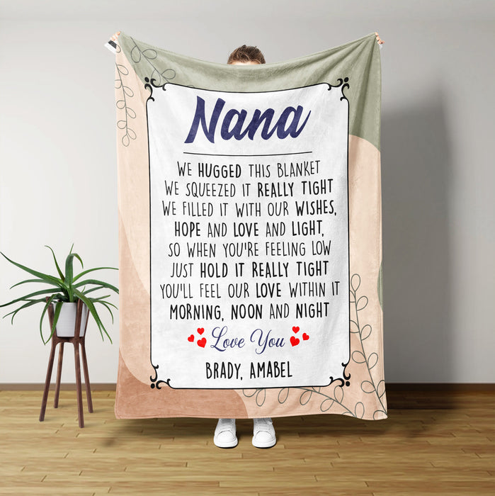 Personalized To My Grandma Blanket From Grandkids Nana We Hugged This Blanket Custom Name Gifts For Christmas