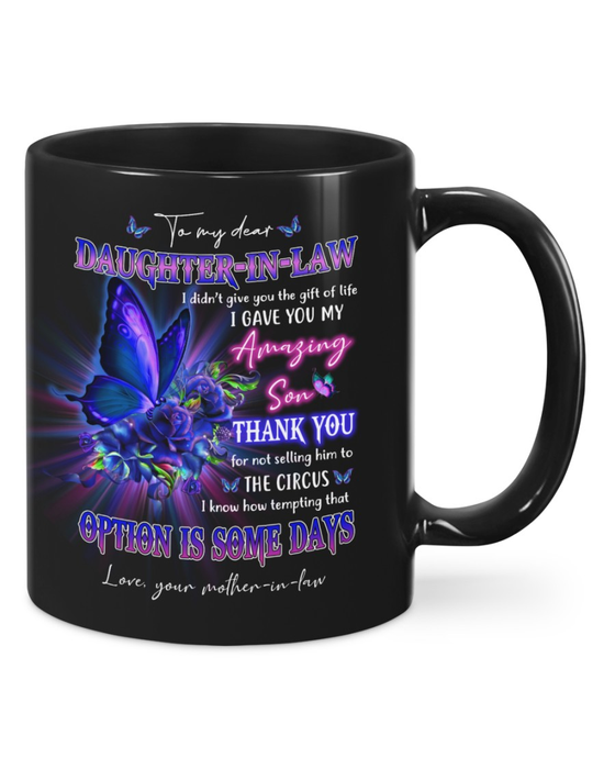 Personalized Coffee Mug Gifts For Daughter In Law Buttterflies I Know Option Some Day Custom Name Black Cup For Birthday