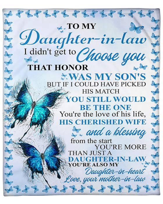 Personalized To My Daughter In Law Blanket You Would Be The One Butterflies Custom Name Gifts For Christmas Xmas