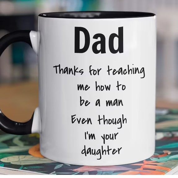 Personalized Accent Mug For Dad Even Though I'm Your Daughter Funny Design Custom Kids Name 11 15oz Coffee Cup