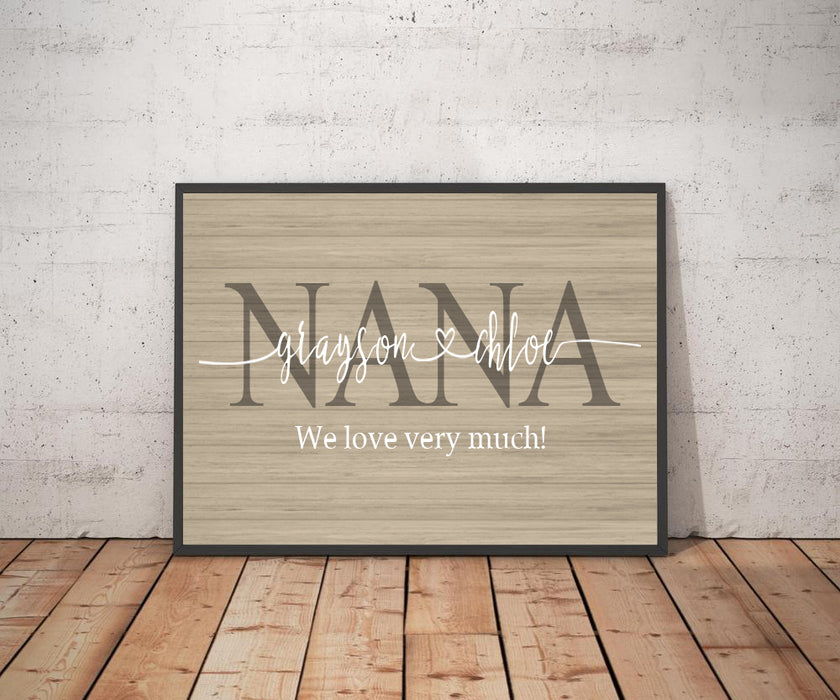 Personalized Canvas Custom Name Kids Gifts For Nana We Love Very Much Mother's Day Canvas