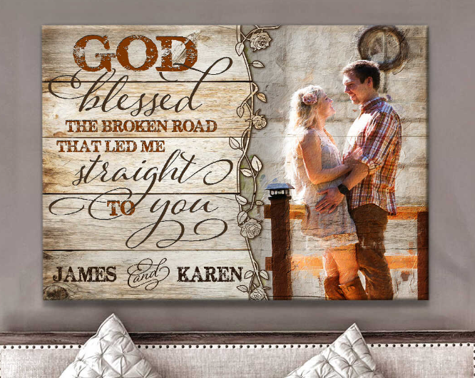 Personalized Canvas Wall Art For Couples Romantic Quotes God Jesus Believer Custom Name & Photo Poster Prints Gifts