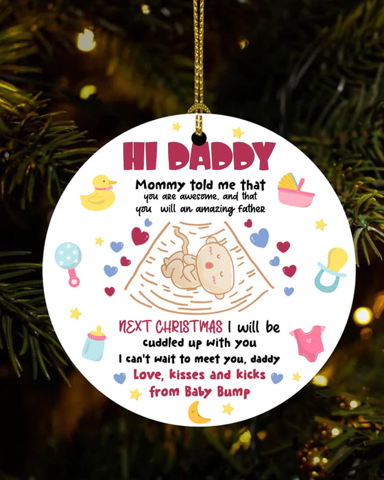 Personalized Ornament For New Dad Baby Bump Cute Design Mommy Told Me That Custom Name Hanging Tree Gifts For Christmas