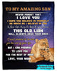 Personalized Blanket To Amazing Son Never Forget That I Love You Old Lion And Baby Galaxy Background Blanket From Mom