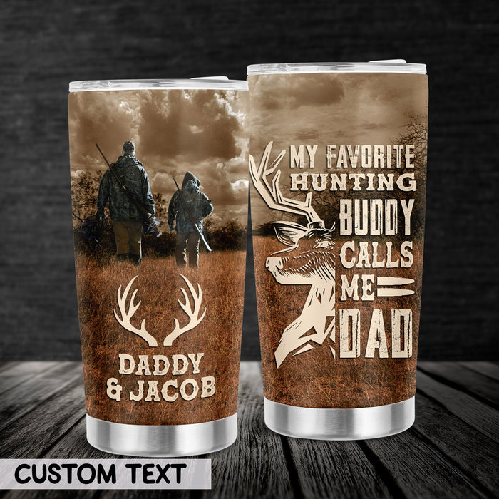 Personalized To My Daddy Tumbler From Son Daughter Vintage Deer Hunting Custom Name 20oz Travel Cup Gifts For Birthday