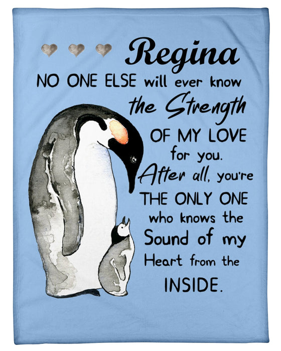 Personalized Lovely Fleece Blankets For Baby Penguins No One Else Sherpa Blankets Customized Name Premium Blankets