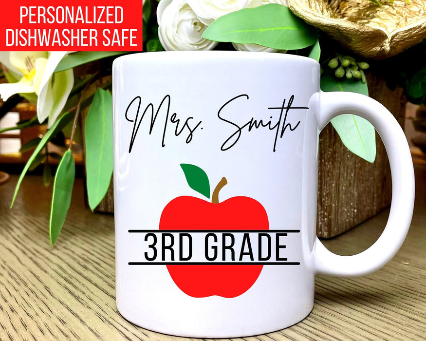 Personalized Teacher Coffee Mug, Teacher Appreciation Gift, Teacher Gifts, Teacher Coffee Cup, Teacher Mug Apple, Back to School Gift