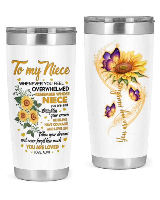 Personalized To My Niece Tumbler from Aunt Uncle Never Forget How Much You Are Loved Custom Name Travel Cup Gifts For Christmas