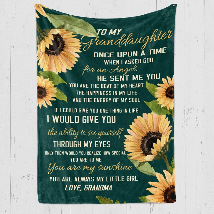 Personalized To My Granddaughter Blanket From Grandma If I Could Give You One Thing In Life Sunflower Printed