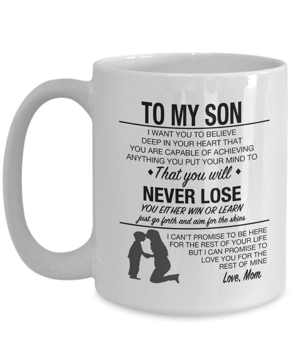 Personalized To My Son Coffee Mug From Mom Just Go Forth And Aim For The Skies Custom Name White Cup Christmas Gifts