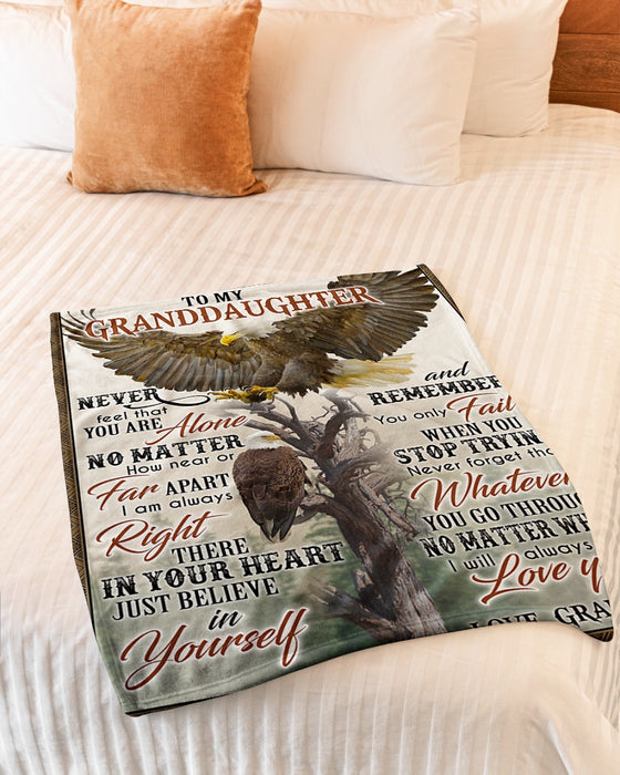 Personalized To My Granddaughter Blanket From Grandpa Grandma Believe In Yourself Eagles Custom Name Christmas Gifts