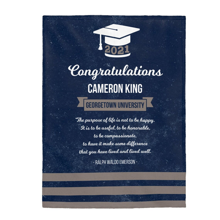 Personalized Graduation Blanket 2022 Congratulations Custom Name & School College Senior Graduation Blanket