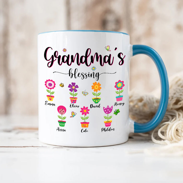 Personalized Coffee Mug For Grandma From Grandchild Nana's Blessing Cute Flower Bee Butterflies Custom Mothers Day Gifts