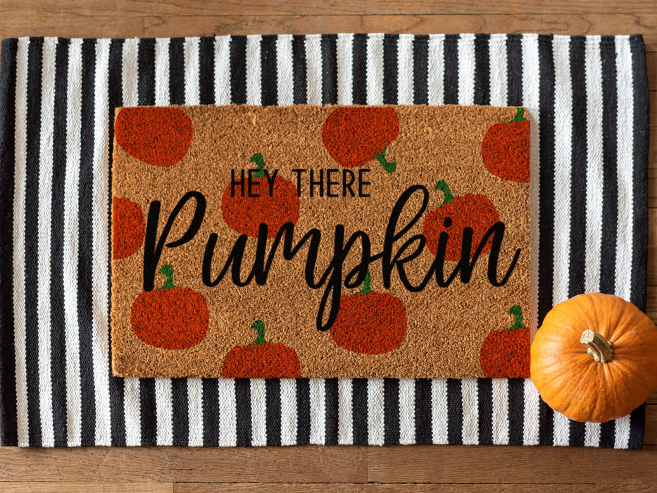 Welcome Doormat For Fall Lovers Hey There Pumpkin Funny Doormat Porch Decoration Thanksgiving Doormat