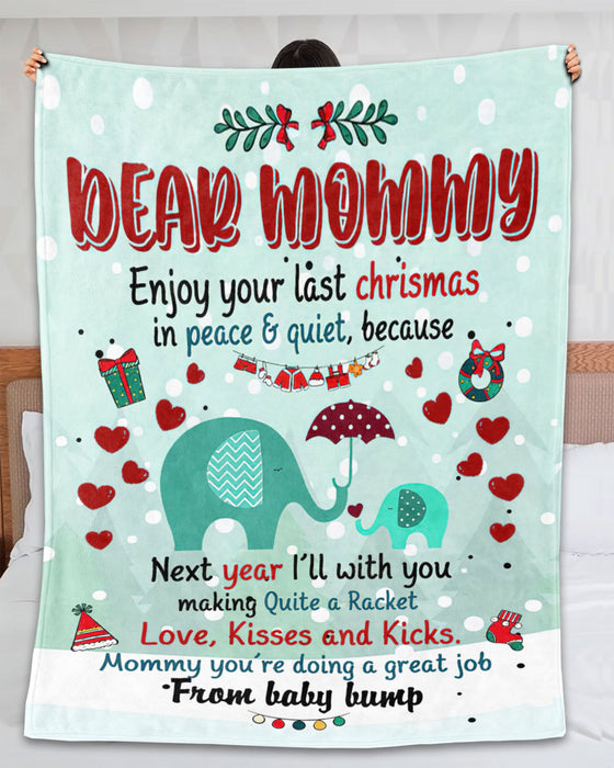 Personalized Blanket For New Mom From Baby Enjoy Last Christmas Love Kisses Kicks Custom Name Gifts For First Christmas