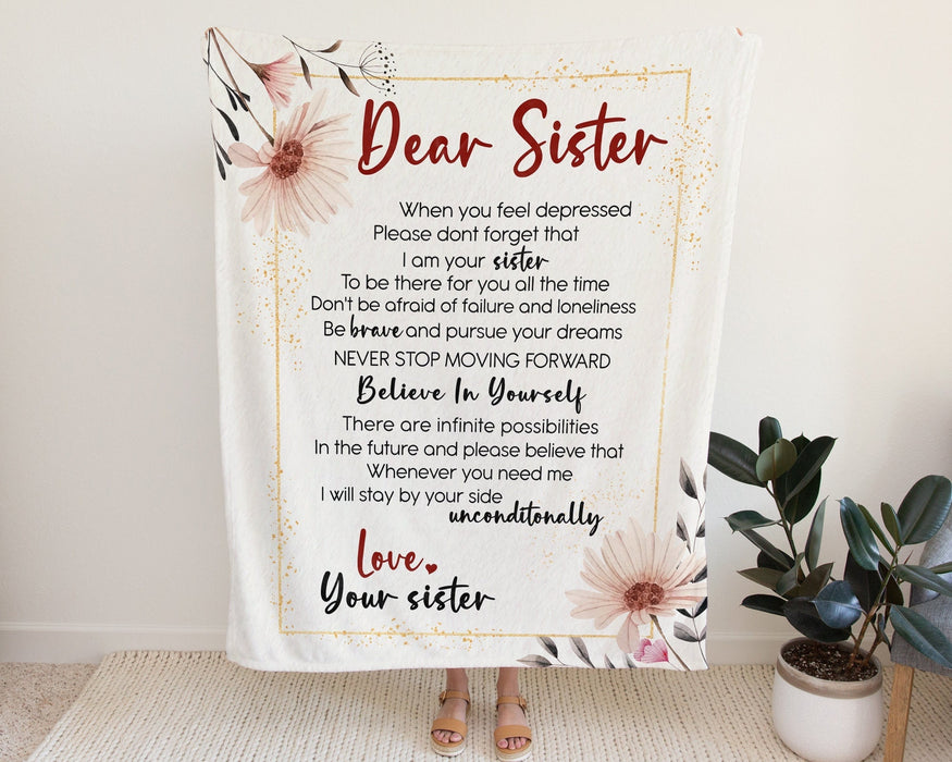 Personalized To My Bestie Sister Blanket From Bff Friend When You Feel Depressed Flower Custom Name Christmas Gifts