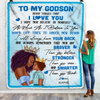 Personalized To My Godson Blanket From Godmother Always Remember You Are Stronger Custom Name Gifts For Christmas