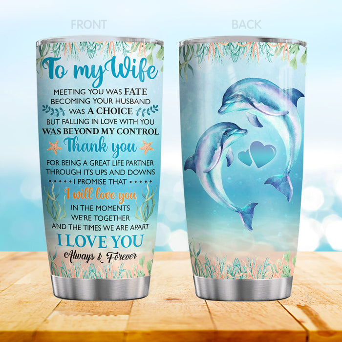 Personalized To My Wife Tumbler From Husband Becoming Your Husband Was A Choice Custom Name Travel Cup Birthday Gifts