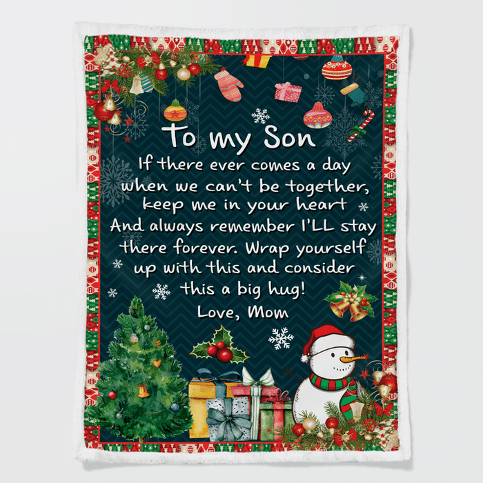 Personalized To My Son Blanket From Daddy Mommy Snowman Snowflakes Wrap Yourself Up Custom Name Gifts For Christmas