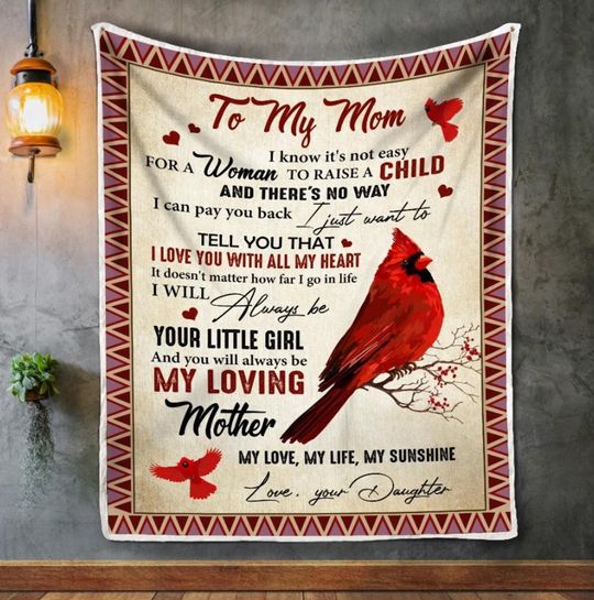 Personalized Fleece Blanket For Mom Print Bird Customized Gift For Mother's day Birthday Christmas Thanksgiving