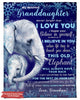 Personalized Blanket For Granddaughter Elephant Family You'll Always Be My Baby Girl Fleece Blanket Custom Names