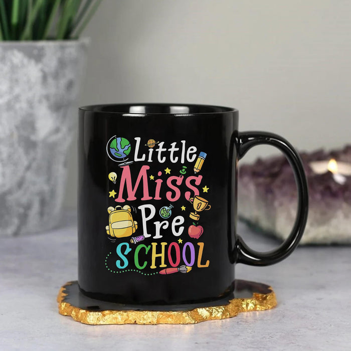 Personalized Coffee Mug Gifts For Girls Kids Little Miss Preschool Custom Grade Ceramic Black Cup For Back To School
