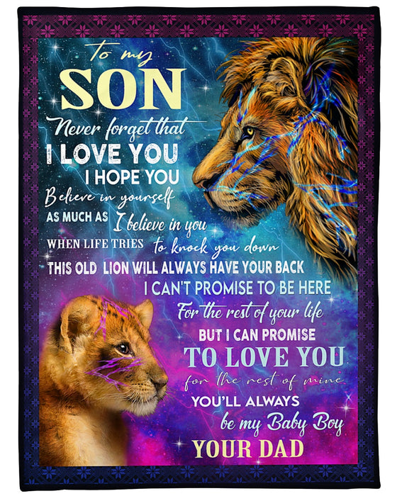 Personalized To My Son Blanket Gifts From Mom Dad Lion When Life Tries To Knock You Down Custom Name For Christmas