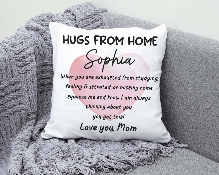 Personalized To My Daughter Square Pillow Heart When You Are Exhausted From Studying Custom Name Sofa Cushion Xmas Gifts