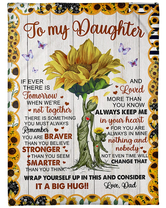 Personalized To My Daughter Blanket From Mom Dad Sunflower Always Keep Me In Your Heat Custom Name Gifts For Christmas