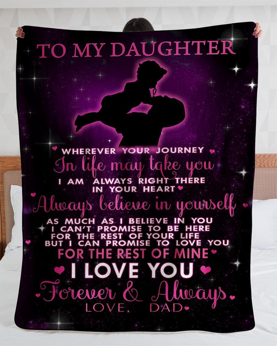 Personalized Custom Dad Name Fleece Blanket Message To My Daughter A Big Hug From Dad Beautiful Customized Name Blanket For Christmas Thanksgiving Birthday Graduation