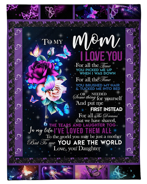 Personalized Fleece Blanket For Mom Custom Name Mom And Daughter Blanket Gift For Mother's Day, Thanksgiving, Birthday