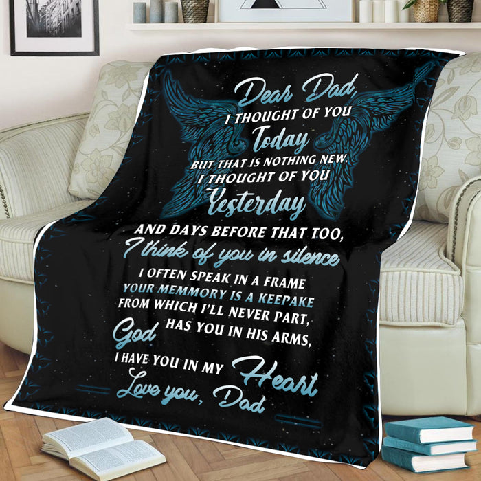 Personalized Fleece Blanket For Dad Memories Dad In Heaven Loving Quote For Dad I Have You In My Heart Blanket Lost Dad Blanket Customized Dad Gifts for Fathers Day Birthday Thanksgiving
