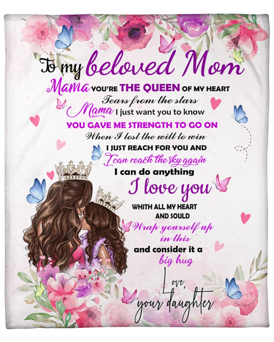 Personalized Fleece Blanket To My Mom Print Princess Mom And Daughter Customized Blanket Gifts Birthday Mothers Day Thanksgiving