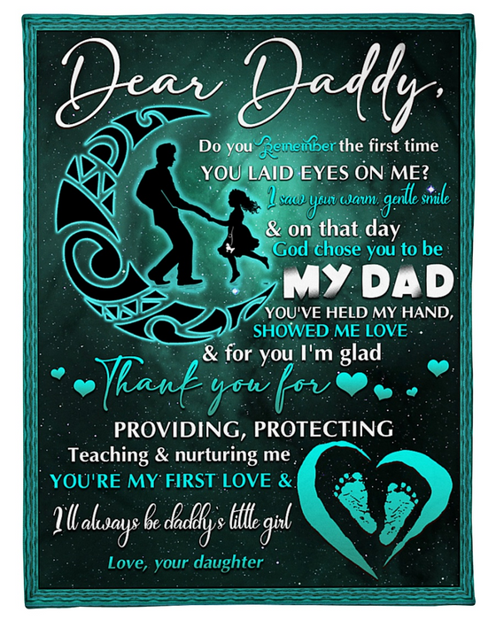 Personalized Fleece Blanket For Dad Sweet Print Father And Daughter Quotes For Dad Customized Blanket Gifts For Father's Day, Thanksgiving, Birthday