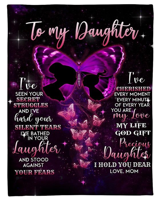 Personalized To My Daughter Fleece Blanket From Mom I've Seen Your Secret Struggles Great Customized Blanket For Birthday Christmas Thanksgiving
