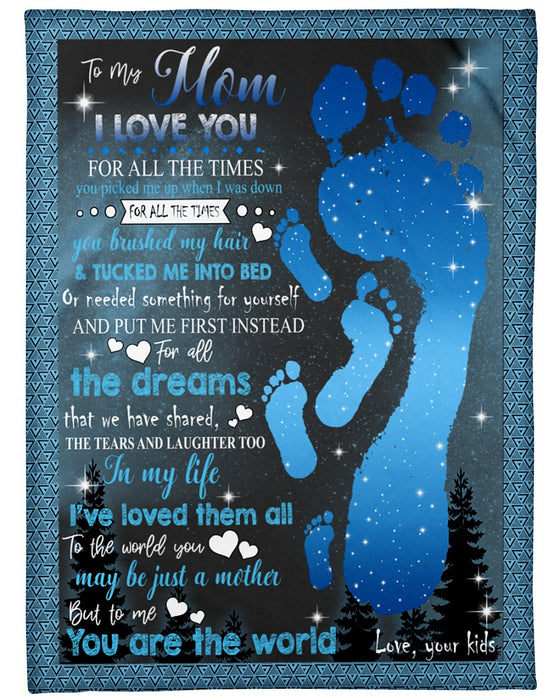 Personalized Fleece Blanket To My Mom Sweet Message For Mother Customized Blanket Gifts For Mother's Day, Thanksgiving, Birthday