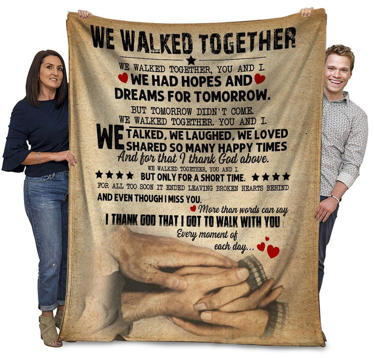 Vintage Blanekt For Husband Wife We Walked Together Print Hand In Hand Couple Romantic Blanket For Valentines