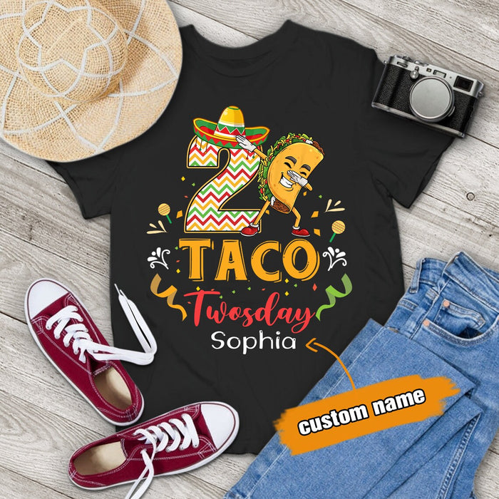 Personalized Unisex T-Shirt For Men Women Taco Twosday 2.22.2022 Shirt Mexican Twosday Shirt Custom Name