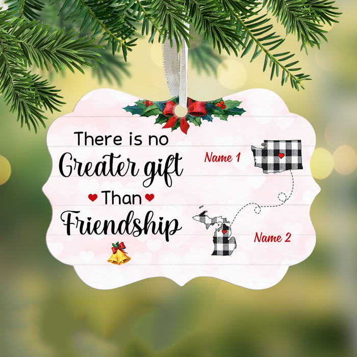 Personalized Ornament Long Distance Gifts For Friends Besties There Is No Gifts Than Friendship Custom Name Tree Hanging