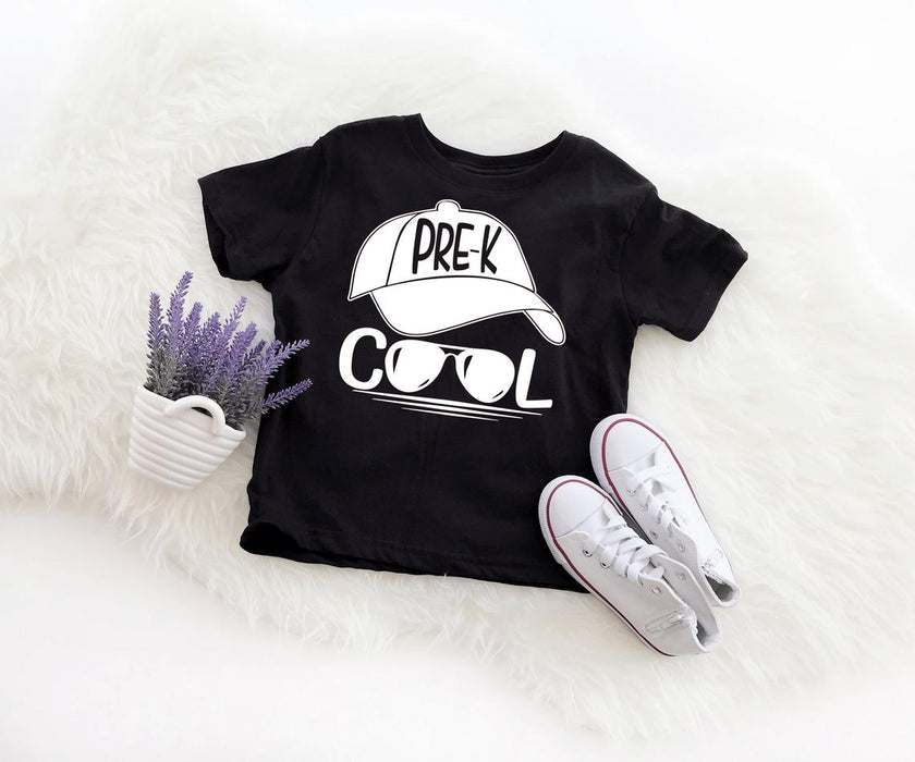 Personalized T-Shirt For Boy Pre-K Cool Cute Cap With Glasses Printed Back To School Outfit Custom Grade Level