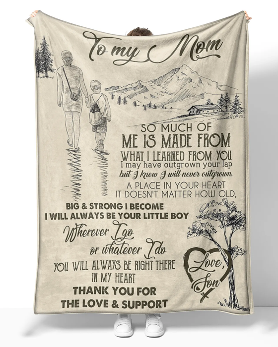 Personalized Vintage Fleece Blanket To My Mom On Mothers Day Mommy Holding Son Blanket Custom Name