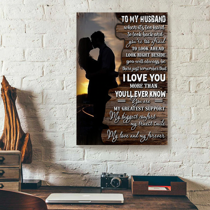 Personalized To My Husband Canvas Wall Art Gifts From Wife When It's Too Hard To Look Back Custom Name Poster Prints