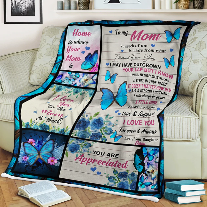 Personalized Rustic Blanket To My Mom You Are Appreciated Fleece Blanket For Mothers Day Custom Name