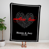 Personalized Blanket For Couple Wife Husband Mr & Mrs Blanket Endless Love Heart Artwork Custom Name & Date