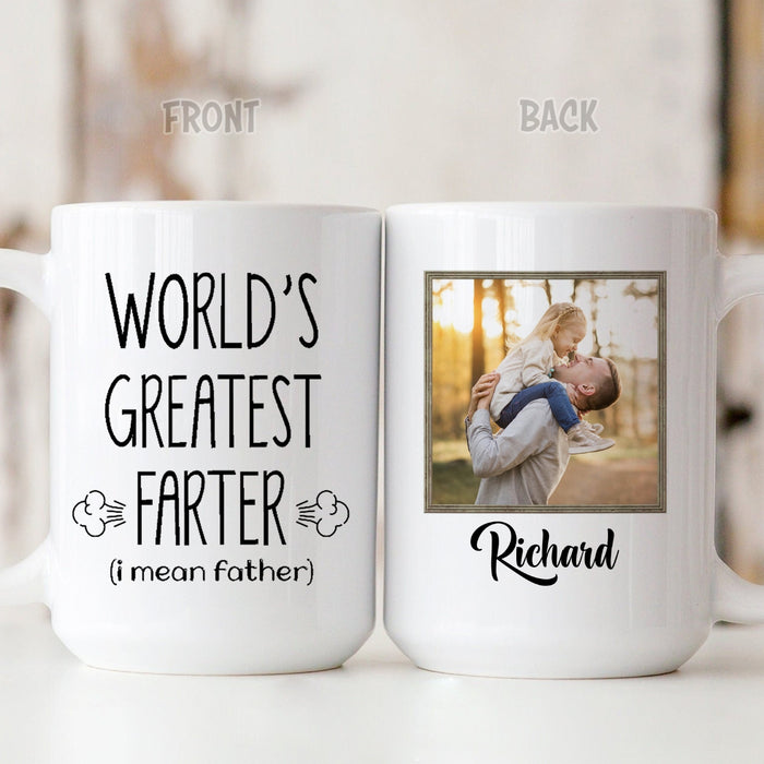 Personalized Coffee Mug For Father From Kids World’S Greatest Farter Naughty Custom Name Ceramic Cup Gifts For Christmas