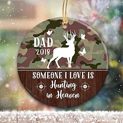Personalized Memorial Ornament For Loved One In Heaven Deer Hunting Camouflage Custom Name Tree Hanging Sympathy Gifts